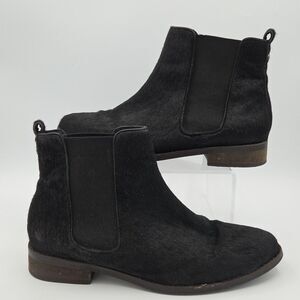 Maruti Black Calf Hair Chelsea Boots US Sz 8.5 EU Size 40 Block Heel EUC